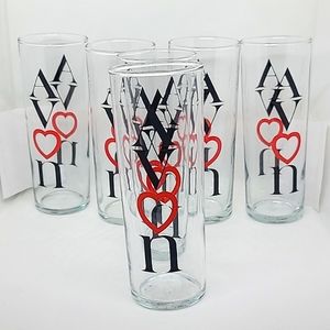 Set SIX Avon Drinking Glasses Vintage Mint